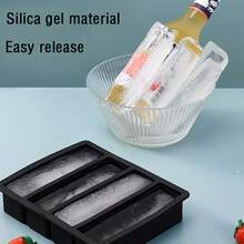 1pc Rectangular Ice Cube Mold, Long Ice Cube Mold, Butter Mold Tray, DIY Chocolate Bar Baking Essential, Rectangular Ice Tray, Kitchen Accessories, Home Supplies, Ice Tray, Bar Accessories - Multicolor - View 4