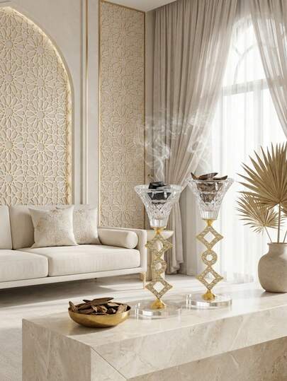 Nordic Luxury Crystal Lotus Incense Burner | Transparent Crystal Material, Suitable For Arabic Oud, Agarwood, Palo Santo Incense, Minimalist Zen Aromatherapy Decor. Perfect For Yoga, SPA, Sleep Aid, Stress Relief, Creating A Healing Home Atmosphere, Suitable For Ramadan Home Decor, Ramadan, Eid Gift Choice. INS Popular Crystal Craft Incense Tool, Can Be Placed On Living Room, Bedroom, Office Desk, Easily Elevate Space Style