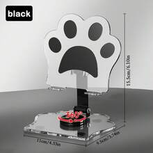 1 pieza Soporte para teléfono con forma de pata de gato creativa y linda, material acrílico, adecuado para iPad y tabletas, soporte dedicado para maratón de series, soporte de escritorio plegable, soporte inclinado, soporte universal de acrílico lindo de dibujos animados para teléfono y tableta, adecuado para teléfonos y tabletas de hasta 13 pulgadas, ángulo ajustable, rotación plegable de 360°, soporte de escritorio elevable inclinado, perfecto para ejercicio, ver videos y llamadas de FaceTime - Multicolor - Ver 7