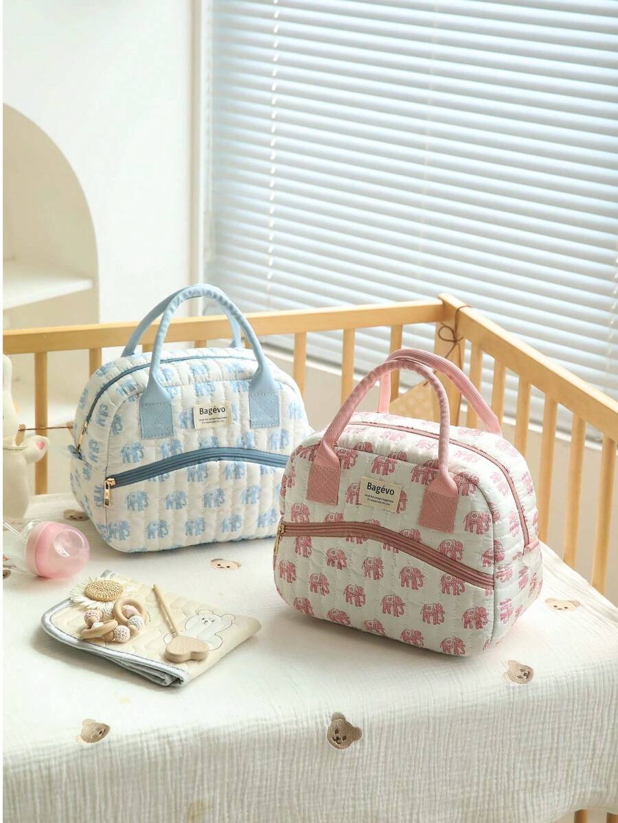1pc Portable Handheld Mommy Bag, Large Capacity Diaper Storage Bag For Outings, Mother And Baby Bag - Multicolor - View 1