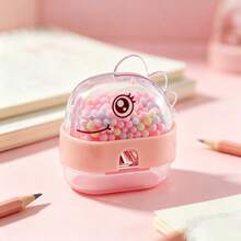 2pcs Cute Dinosaur Liquid Sand Pencil Sharpener, Built-In Colorful Foam Beads For Shaking Stress Relief, Multiple Macaron Color Options. Sharp Blade For Smooth Pencil Sharpening And Less Lead Breakage, Detachable Pencil Shavings Compartment For Easy Cleaning, Compact And Portable, Ideal For Student Daily Stationery And Creative Small Gifts. - Multicolor - View 5