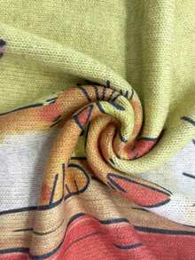 Rompi Rajut Motif Kucing Bohemian untuk Wanita, Atasan Rajut Tanpa Lengan Leher Bulat, Elastisitas Sedang, Pakaian Musim Gugur untuk Wanita, Pilihan untuk Keluar Malam di Musim Gugur - Kuning - View 7