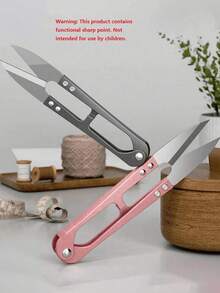 1pc U-Shaped Scissors For Home Sewing, Small Stainless Steel Thread Trimmer, Suitable For DIY Sewing - Multicolor - View 4