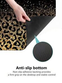 1 Stück Schwarze Gold Leoparden Muster Schreibtischunterlage | Ins Stil Große Schwarze Gold Leoparden Mauspad | Wasserdicht, Rutschfest, Verschleißfest | Hochauflösender Muster, Farbbeständig | Geeignet für Laptop/Tastatur/Maus Aufbewahrung und Schreibtischdekoration | Essentielles kreatives Schreibtischzubehör für Zuhause, Büro, Studenten | 5 Größen erhältlich (S/M/L/XL/XXL) - A - Übersicht 7