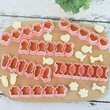 MIANXIAOXIN 6pcs Mini Cookie Cutter Set - Dog Bone, Puppy Paw, Heart, Flower, Carrot, Fish Shape, Suitable For Pet Treats And Children's Snacks - Multicolor - View 6