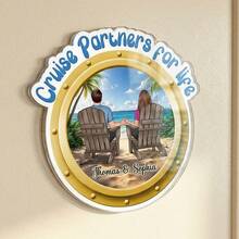 Cruise Partners For Life Personalized Couple Back View Cruise Ship Door Magnets, 1/3/5pcs, Back To School Teacher Locker Magnets, Classroom Magnets, Durable Magnetic Backing, Valentine's Day Gift, Gift For Her/Him/Friends, Home Decor - Multicolor - View 7