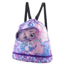 1pc Cartoon Print Swimming Bag, Dry & Wet Separation Waterproof Backpack, Swimming Storage Bag, Beach Storage Drawstring Toiletry Bag - Multicolor - View 7