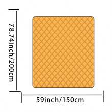 Brown Rhombus Pattern Waterproof Picnic Mat - Brown - View 2