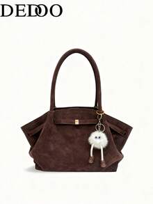 Dedoo European & American Niche Design PU Bucket Bag With Buckle, Women's Street Handbag, Suitable For Autumn/Winter Shopping, Commuting, Parties, Gifts - Coffee - View 2