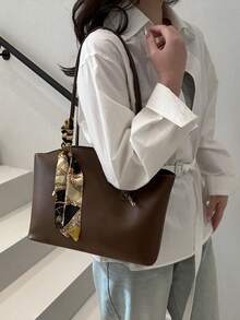 New Luxury High-End Pattern Versatile Women's Shoulder Bag Tote - Coffee - View 4