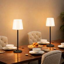 LED Rechargeable Shower Table Lamp, USB Interface, 3 Color Temperature Touch Dimming, Ambient Lighting, Portable Night Light, 360° Lighting, Adjustable Height Metal Lamp Base, Suitable For Bar, Living Room, Dining Table, Desk Reading And Outdoor Camping - Desk Lamp - View 6