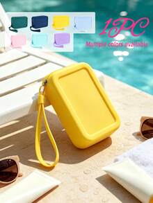 1pc Silicone Storage Bag, Portable Handheld Mini Cosmetic Coin Purse, Waterproof Zipper Storage Pouch, Suitable For Beach, Travel, Outdoor And Daily Use - Multicolor - View 7