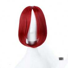 10 Inch Long Bob Wig, Middle Part With Side Bangs, Synthetic Hair Extensions With BB Clips - Multicolor - View 9