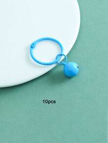 10/20 piezas anillos de llavero de campana de aleación de zinc esmaltada de colores, estilo Ins, anillos de llavero divididos, accesorios para hacer colgantes de manualidades con cuentas Perler, dijes para bolsos - Llavero con forma de campana pintada - Ver 10