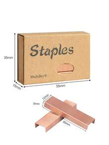1 Set/1000pcs Colorful Staples, Universal Office Supplies Staples, Document Staples, Book Staples, Staple Consumables, Office Supplies Accessories - Multicolor - View 5
