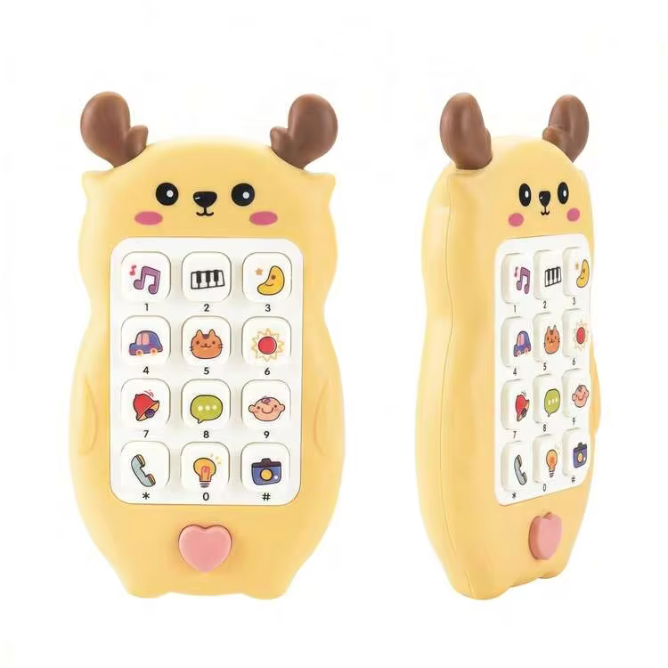 Infant Sound & Light Toy, Chewable Realistic Button Operation Early Education Device, Educational Music Game Phone (Batteries Not Included) - Multicolor - View 3