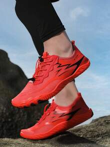 Zapatos de agua universales para senderismo en arroyos, vadeo, yoga, fitness, pesca, surf, natación, playa, buceo en arena, senderismo, zapatos casuales, de secado rápido, cómodos, transpirables, ligeros, de moda, para hombres y mujeres - Rojo - Ver 9