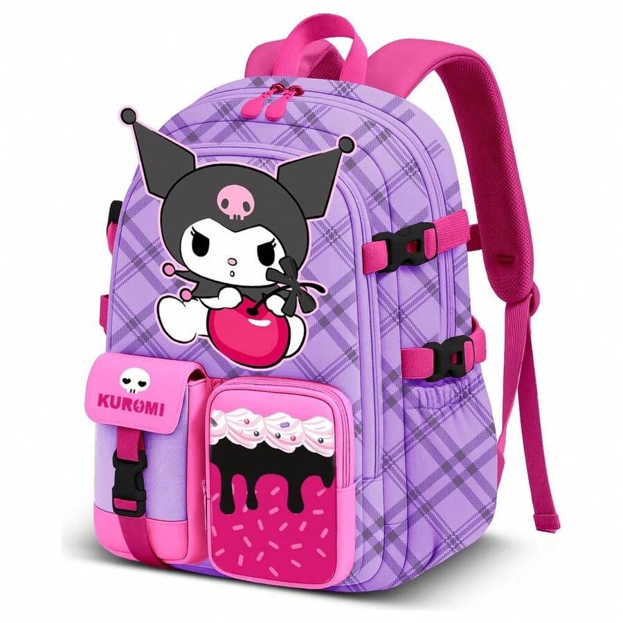 Hello Kitty Safta 兒童書包，尺寸 40x27x15 厘米，主隔層帶拉鍊，前置口袋，加厚肩帶，適合兒童返校使用 - 選項 1 - 查看 1