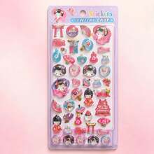 Q-Lia 12pcs Japanese Style Q-Version Sumo 3D Epoxy Stickers, Cute Cartoon Planner Phone Case Embossed Decorative Reward Stickers - Multicolor - View 7