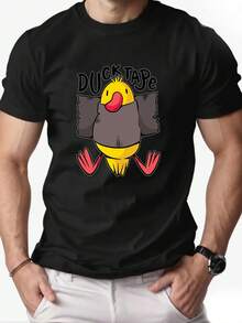 Men's Duck Pattern Summer Casual Round Neck Short Sleeve T Shirt - White - View 10