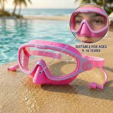 Kids Large Frame Mask-Style Swimming Goggles, Panoramic HD Lenses, 2 Sizes Available, Waterproof & Anti-Fog, Back To School, First Day Of School - Multicolor - View 17