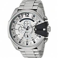 Diesel DZ4501 Men Silver Blue Chronograph Watch Steel Band 100M Waterproof Industrial Quartz Wristwatch - one-size - View 2