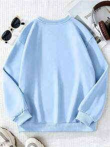 Set Tween Boy Whimsical Funny Number "67" Character Pattern Print Pattern Crew Neck Sweatshirt+Trousers New Autumn/Winter Comfortable Boys' Set - Multicolor - View 5
