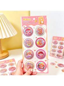 Highly Attractive Creative Badge Series Stickers, Decorative 3D Glitter Stickers For Kids Pencil Box, Phone Case DIY - Multicolor - View 17