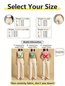 Solid Color Button Zipper Pocket Press Crease Elegant Pants Spring - Apricot-1 - View 4