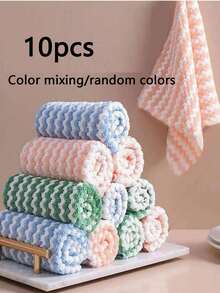 10pcs Ultra Soft Microfiber Dish Cloths - Super Absorbent Machine Washable Towels For Kitchen, Bathroom, Car And Window Cleaning - Multicolor - View 11