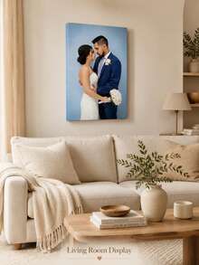 Customizable Wooden Frame Canvas Wall Art - Personalized Family Portraits And Action Photos, Printing, Suitable For Living Room, Bedroom Or Home Office Decor, Cozy Room Accent, Quality Reproduction Framed Canvas Painting - Multicolor - View 11