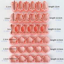 MIANXIAOXIN 6pcs Mini Cookie Cutter Set - Dog Bone, Puppy Paw, Heart, Flower, Carrot, Fish Shape, Suitable For Pet Treats And Children's Snacks - Multicolor - View 3