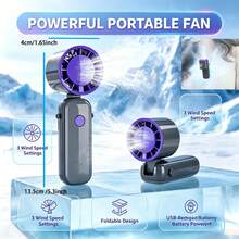 1pc Handheld Clip-On Rechargeable Fan, Lotus Pink Portable Mini Hand-Held Fan With USB Rechargeable Battery, 3 Speed Settings Strong Personal Desk Fan, Back To School/Halloween Gift Suitable For Women, Men, Home, Office, Makeup, Outdoor Travel, Silent - Dusty Pink - View 20