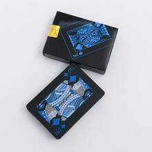 1set-Waterproof Playing Cards, PVC Plastic Playing Cards, 1 Deck Of Playing Cards, Christmas Gift Playing Cards, Halloween Gift, Thanksgiving Gift, Game Gift, High Quality. Creative Personalized Non-Fading Playing Cards Black PVC Waterproof Playing Cards. Party Games And Activity Supplies. - Multicolor - View 4
