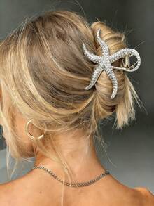 1pc Metal Starfish Hair Claw Boho Beach Hair Accessories For Women Summer Vacation Party Daily Wear Large Claw Clip - Multicolor - View 2