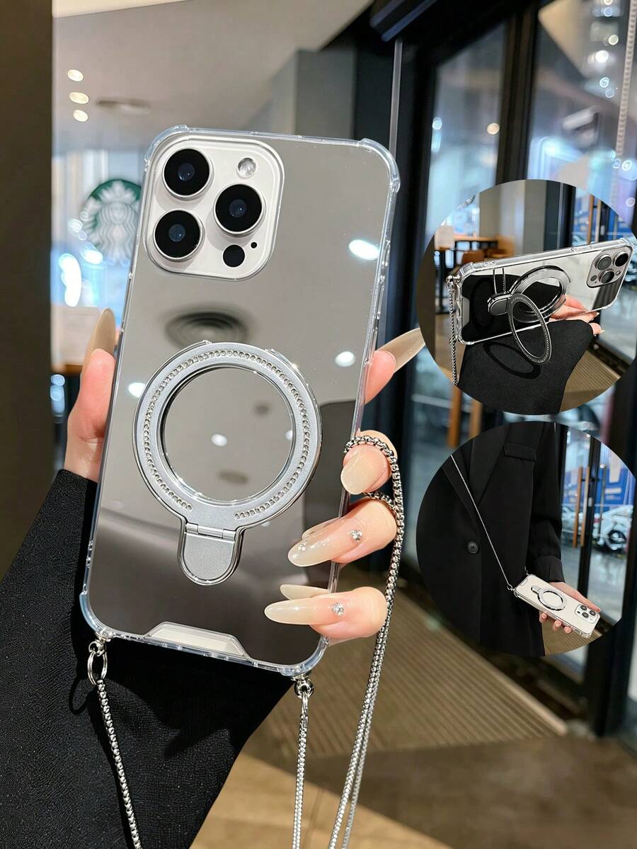 1件裝鏡面支架手機殼
