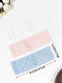 3pcs/Set Wedding Ji Women's Solid Color Lace Girl Style Elegant Fashion Breathable Comfortable Lightweight Floral Embroidery Decorated Headband, Suitable For Daily Commute Outfit Matching, Shopping, Travel, Photography, Exquisite Gift For Best Friend - Multicolor #3 - View 5
