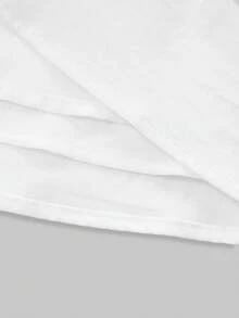 QUNGIGU Bộ 2 món nữ áo cổ tròn + chân váy midi dáng chữ A, trang phục mùa hè thường ngày, phù hợp mặc hàng ngày, đi chơi và hẹn hò - trắng - Xem 10