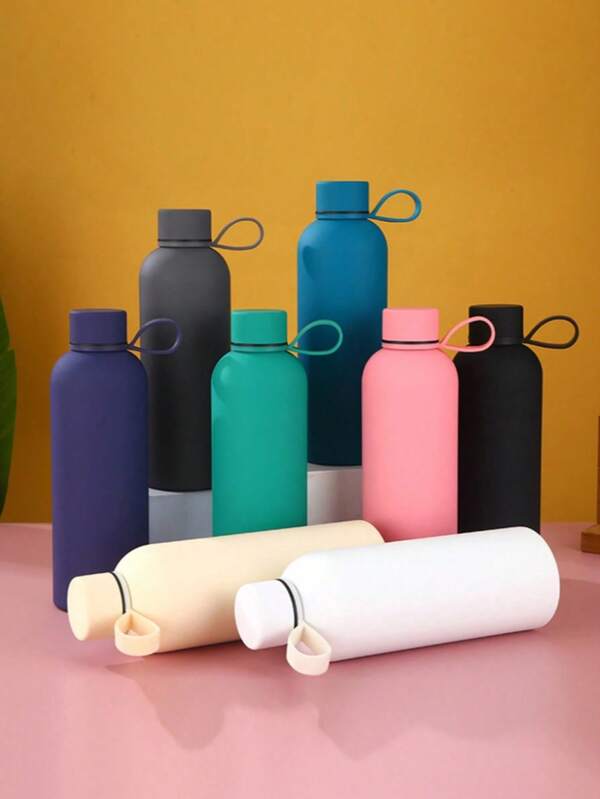 500ml 16.9oz Stainless Steel American Narrow Mouth Insulated Water Bottle, Portable Vacuum Insulated Water Bottle With Rope Handle, Suitable For Outdoor Sports And Back To School Season