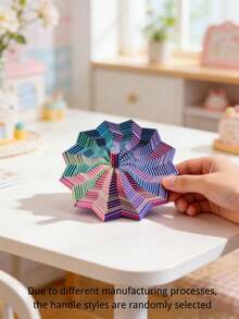 紓壓玩具/3D列印光學錯視折疊拼圖玩具/多邊形蘿蔔塔/紓壓螺旋立體設計堆疊玩具/六角形紓壓裝飾品，多色耐用塑料裝飾，多色星形指尖玩具 - 彩色 - 查看 2