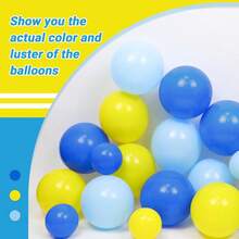 133pcs Blue And Yellow Balloon Arch Kit With Light Blue And Yellow Balloons For Lemon BabyShower Graduation Birthday Party Anniversary Wedding Decorations - Style 1 - View 6