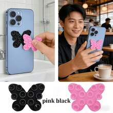 2/4/6Pcs Butterfly Shaped Double-Sided Suction Cup Phone Holder, Multiple Colors Available, Washable And Reusable, Strong Adhesion For Selfie Video, Compatible With Phones And Tablets - Multicolor - View 8