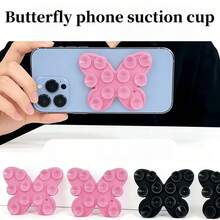 2/4/6Pcs Butterfly Shaped Double-Sided Suction Cup Phone Holder, Multiple Colors Available, Washable And Reusable, Strong Adhesion For Selfie Video, Compatible With Phones And Tablets - Multicolor - View 9