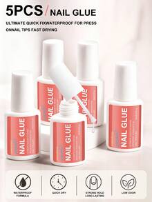 GELPOLISH 超強力美甲膠水 1件/2件/3件/5件/10件 8ml/瓶 快乾防水持久美甲黏合劑 適用於假指甲 - 8ml橙 - 查看 6