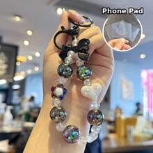Sweet Bow & Heart Beaded Phone Chain, Multi-Color Dreamy Transparent Bead Wrist Strap, Detachable Phone Charm, Suitable For Phone Case & Bag Decoration, Sold Individually - Multicolor - View 8