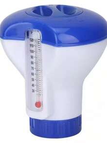 Swimming Pool Thermometer & Luxury Chemical Dispenser 2-In-1, Pool Cleaning Floating Ball Supports 1.5 Inch Tablets | Adjustable Control Ring, Pool Accessories Floating Thermometer Floating Water Temperature Gauge Pool Water Temperature Gauge Pool Thermometer - A - View 6
