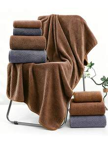 4pcs Mixed Coral Fleece Towel Set, Soft And Skin-Friendly Touch, Suitable For Bathing, Face Wiping, Hair Drying, Bathroom Decor, Hotel, Spa, Home Accessories, Holiday Gifts And More - Multicolor - View 10