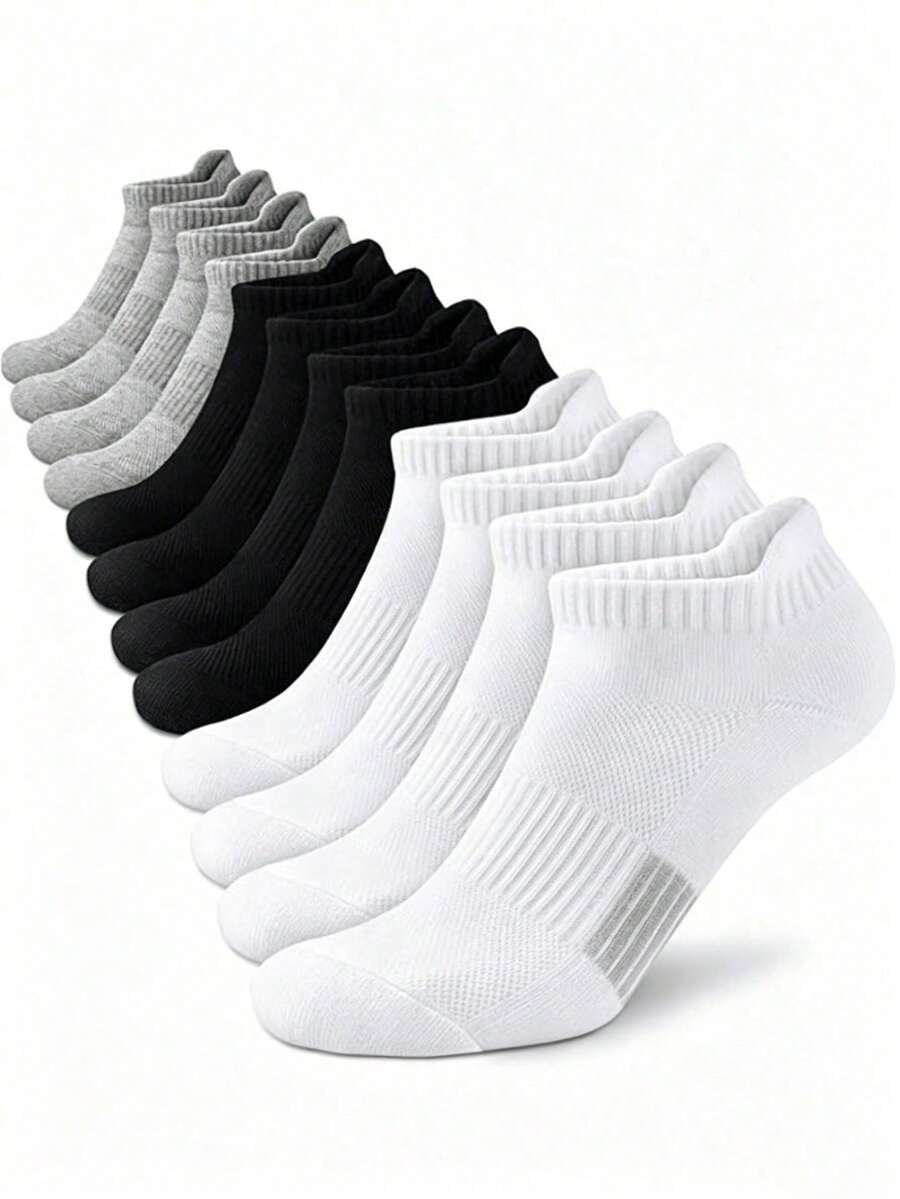 5/10 Pairs Ankle Running & Hiking Socks, Compression Support, Breathable Cushioned, Invisible Socks, Unisex - Multicolor - View 1