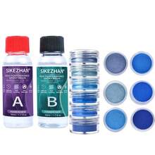 Resina Epoxi Transparente AB, Pegamento Sin Burbujas, Relleno de Metal, Juego de Herramientas para Fabricación de Moldes, 6 Colores, Polvo de Mica, Materiales para Joyería, Arte de Uñas,ón Artesanal, - Pegamento AB 100 ml - Grupo C - Ver 1