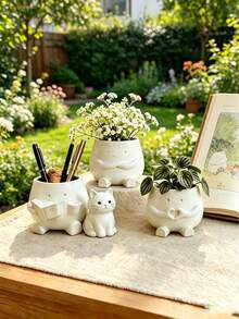 1pc Small Succulent Plant Pot Vase Made Of Plastic, Suitable For Office, Bedroom, Desktop And Home Decor. Especially Suitable For Mother's Day And Wedding Season. - A - View 7